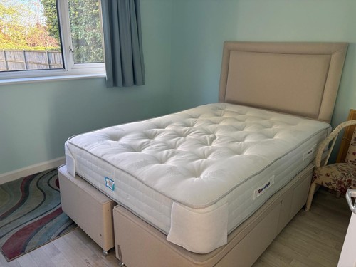 Small double divan bed with - small,