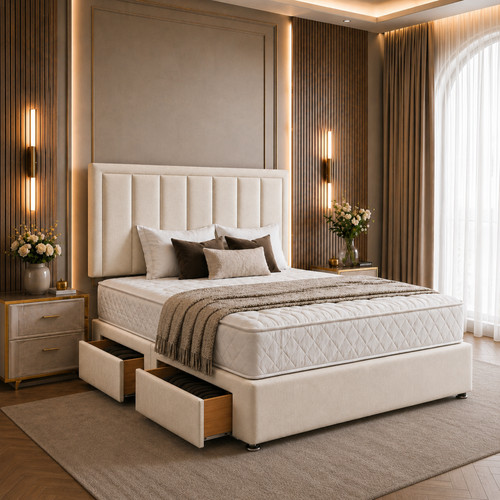 Plush divan bed set with - plush,