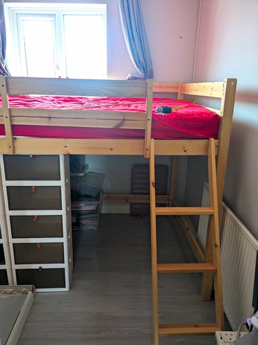 Wood small double - wood, bed