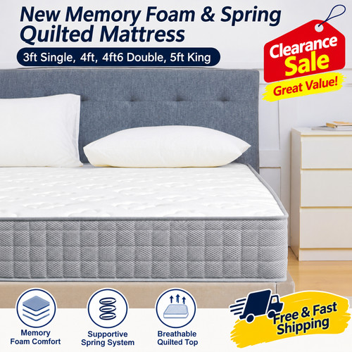 18cm memory foam sprung - 18cm,
