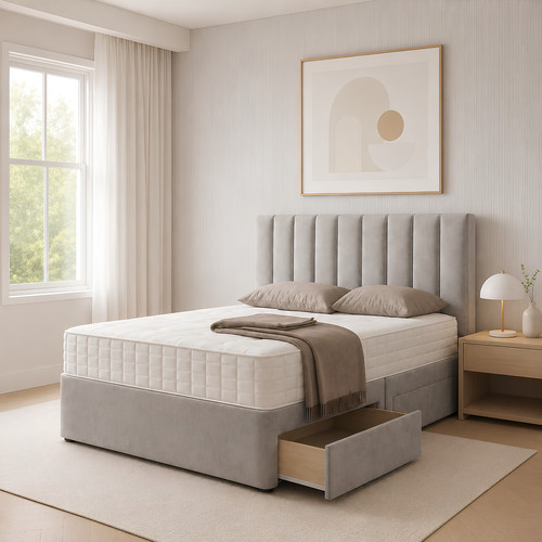 Plush divan bed - bed, set