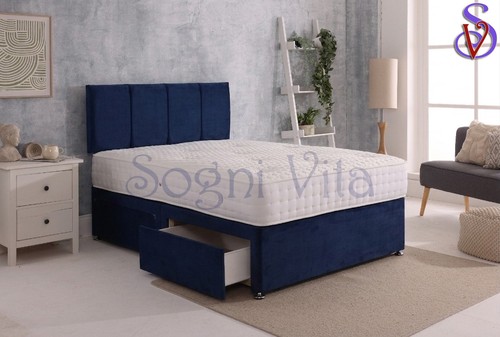 Grey divan bed - with, memory